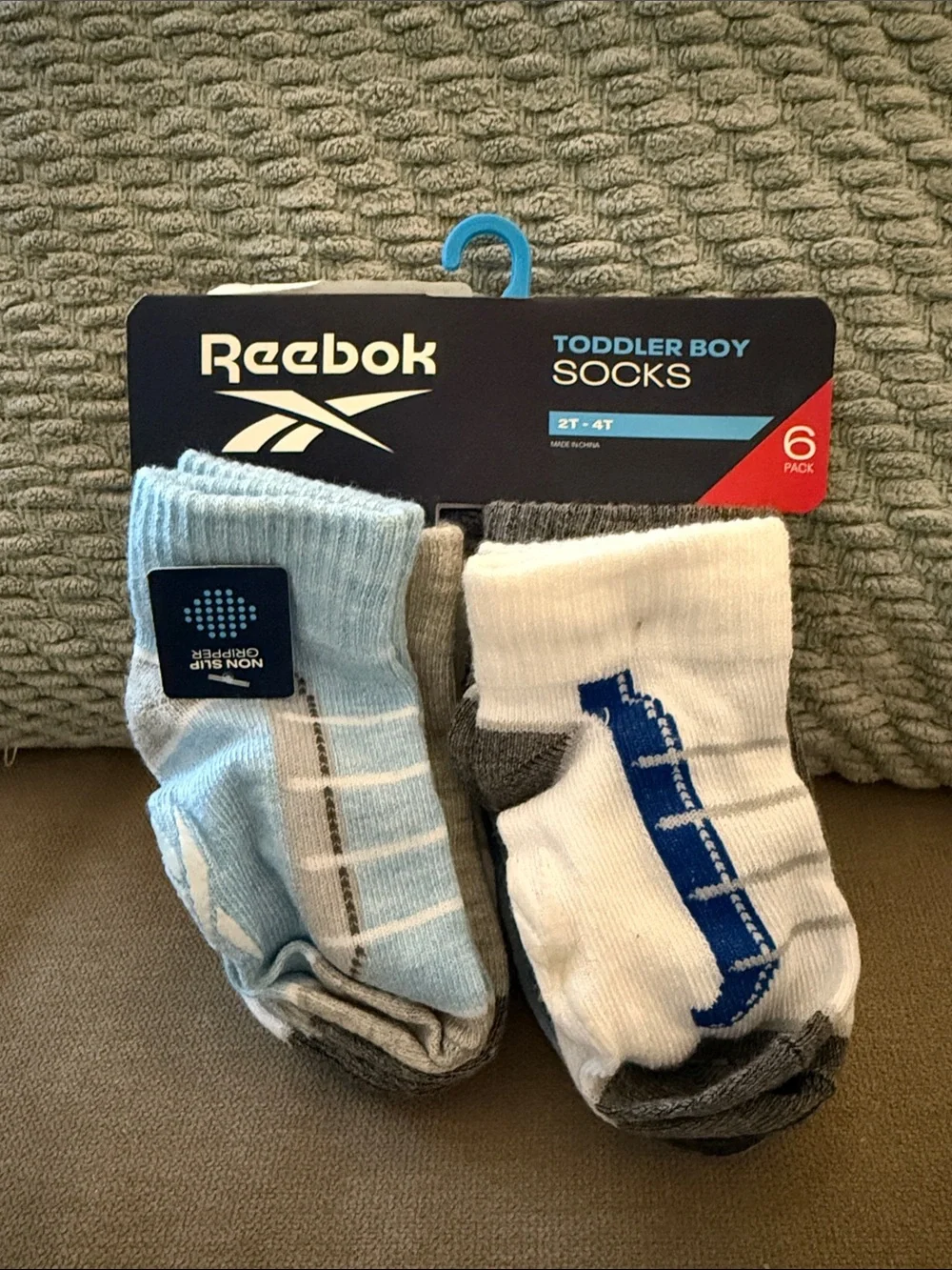Reebok Toddler Boy Socks Pack — Light Blue, White & Gray